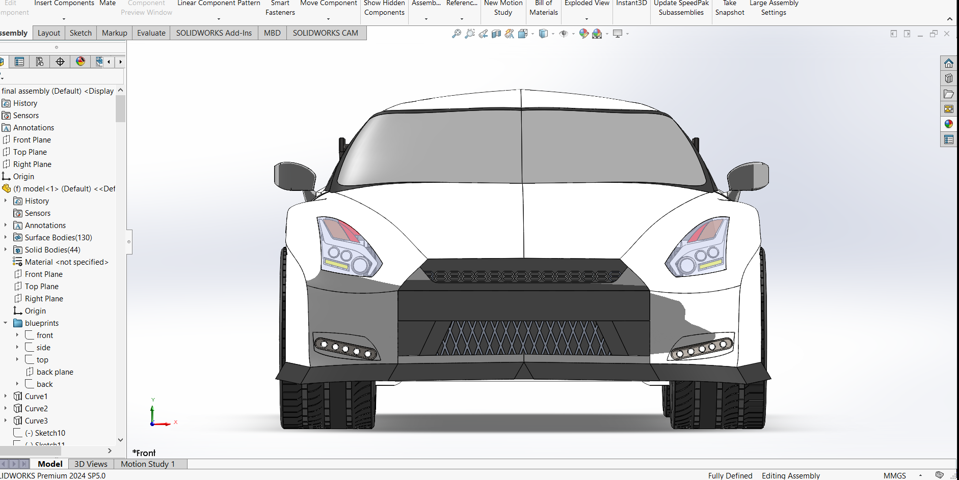 NISSAN GTR汽车曲面造型